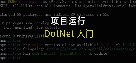 DotNet入门:项目运行